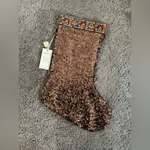 Johnny Was Gold Holiday Stocking - NWT!